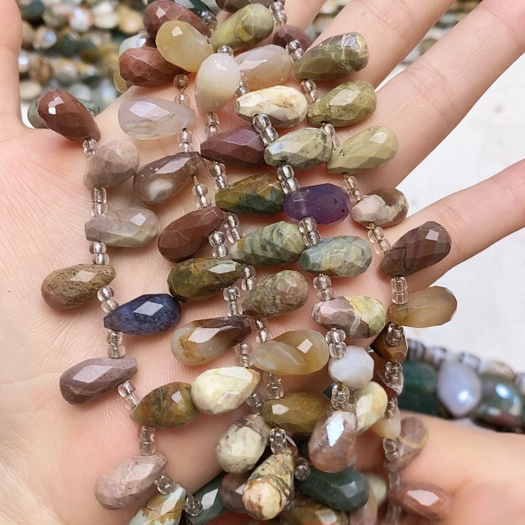 玛瑙/玉髓未镶嵌珠宝半成品阿拉善水滴一条