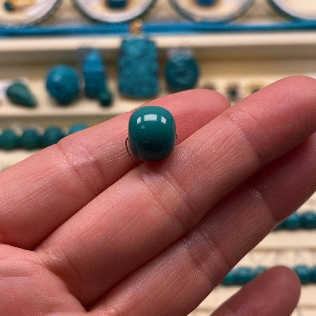 绿松石未镶嵌珠宝奇石直径10.9×9.4老型