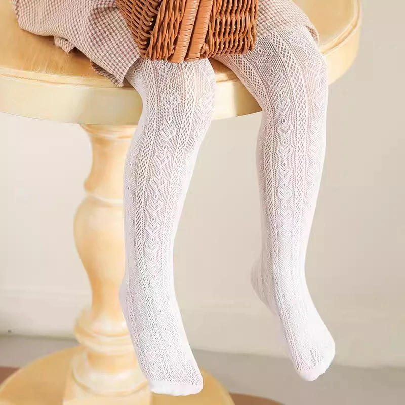 D167女童舞蹈裤夏季透气网眼儿童打底袜镂空裤袜精编连裤袜女童