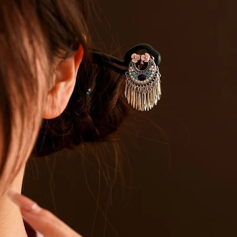 诗泊雅 新中式木质发簪国风发钗高级感马面裙簪子女古风配旗袍汉