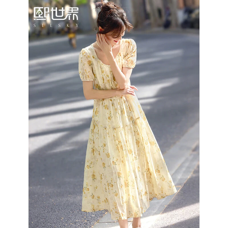 女童连衣裙棉绸夏季新款中大童公主裙背心裙韩版女孩裙子童装碎花