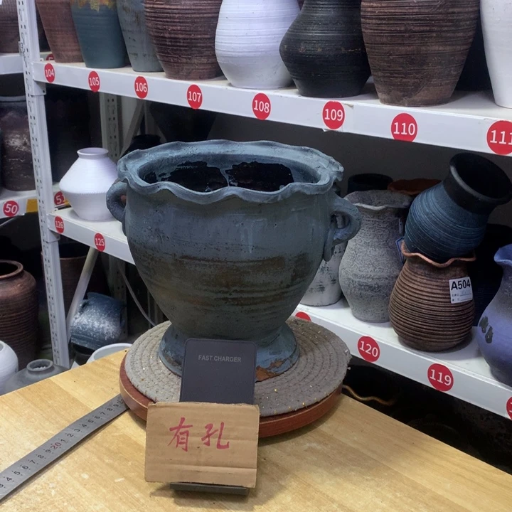 【闪购商品】红陶粗糙盆默认打孔高22口23