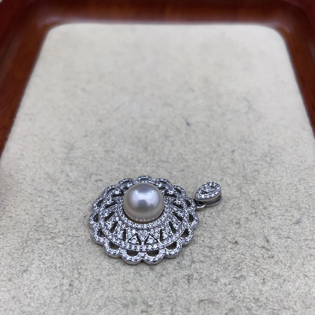 海水珍珠银S925镶嵌颈饰