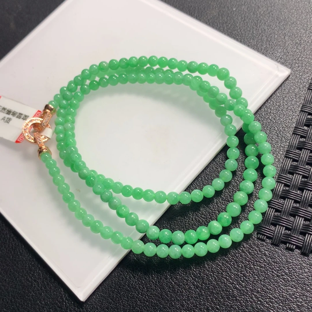 翡翠未镶嵌颈饰项链