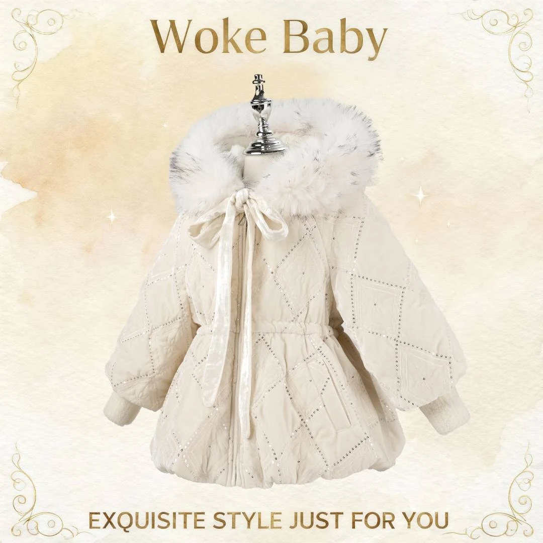现货【奥斯汀公主】加棉女童冬加厚夹克连帽棉服外套棉袄汉服W5207