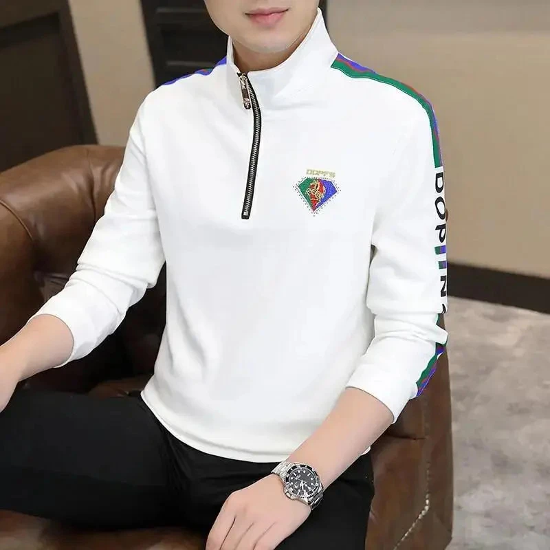 【专柜轻奢】2025春秋新款轻奢立领拉链卫衣时尚百搭男士长袖潮流