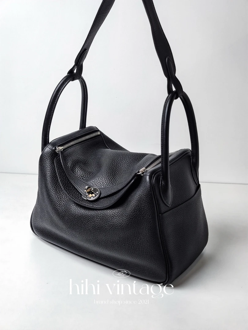 99新 Hermes/爱马仕  黑银Lindy30单肩包 C刻 二店