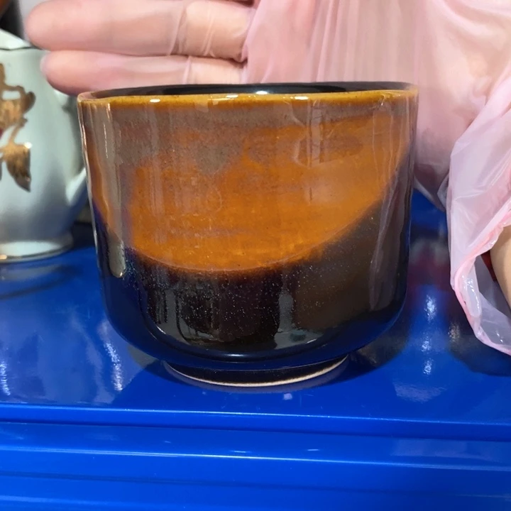 瓷片五厂洒金罗汉杯微瑕疵