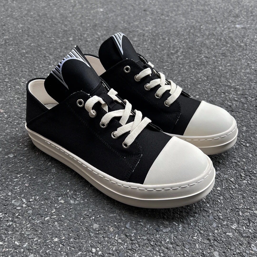 【RO平替】夏季新款一脚蹬帆布鞋VIBE风秋季小众设计厚底百搭休闲鞋