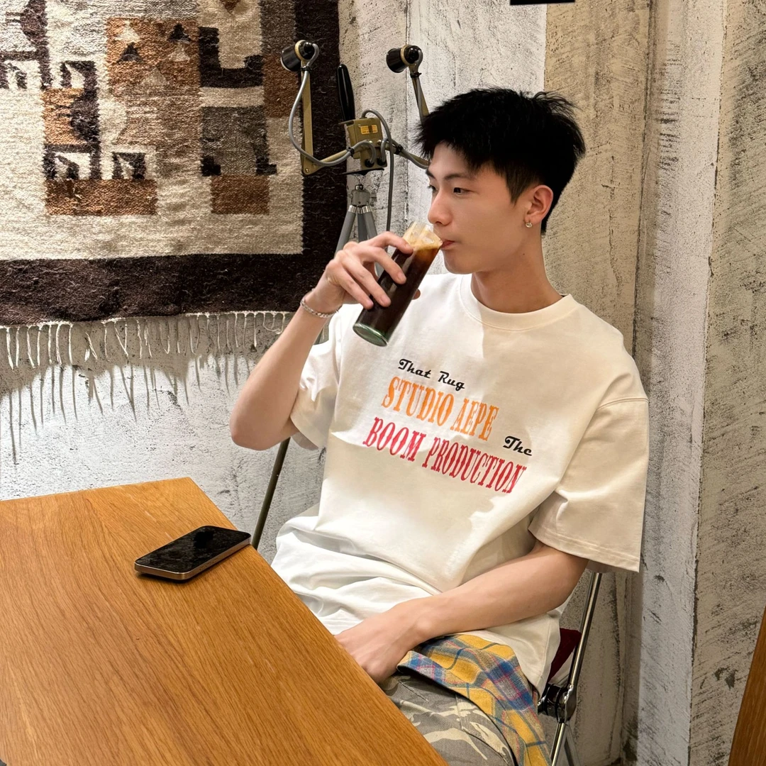 【爆炸生产】美式复古纯棉重磅短袖t恤男夏季半袖潮牌潮流宽松