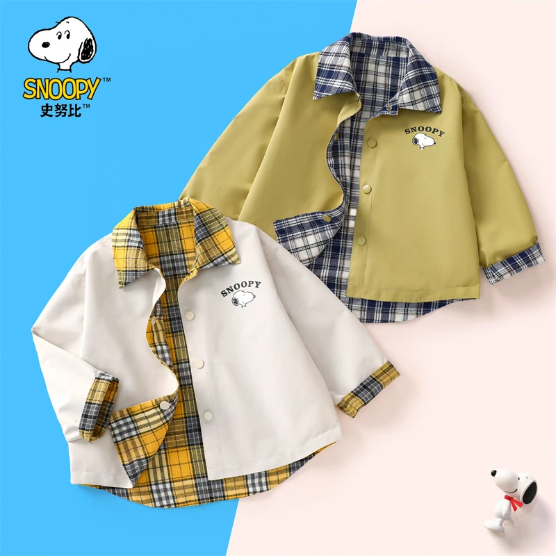 儿童春款外套上新格子两面穿衬衫童装春装男童女童KRT101