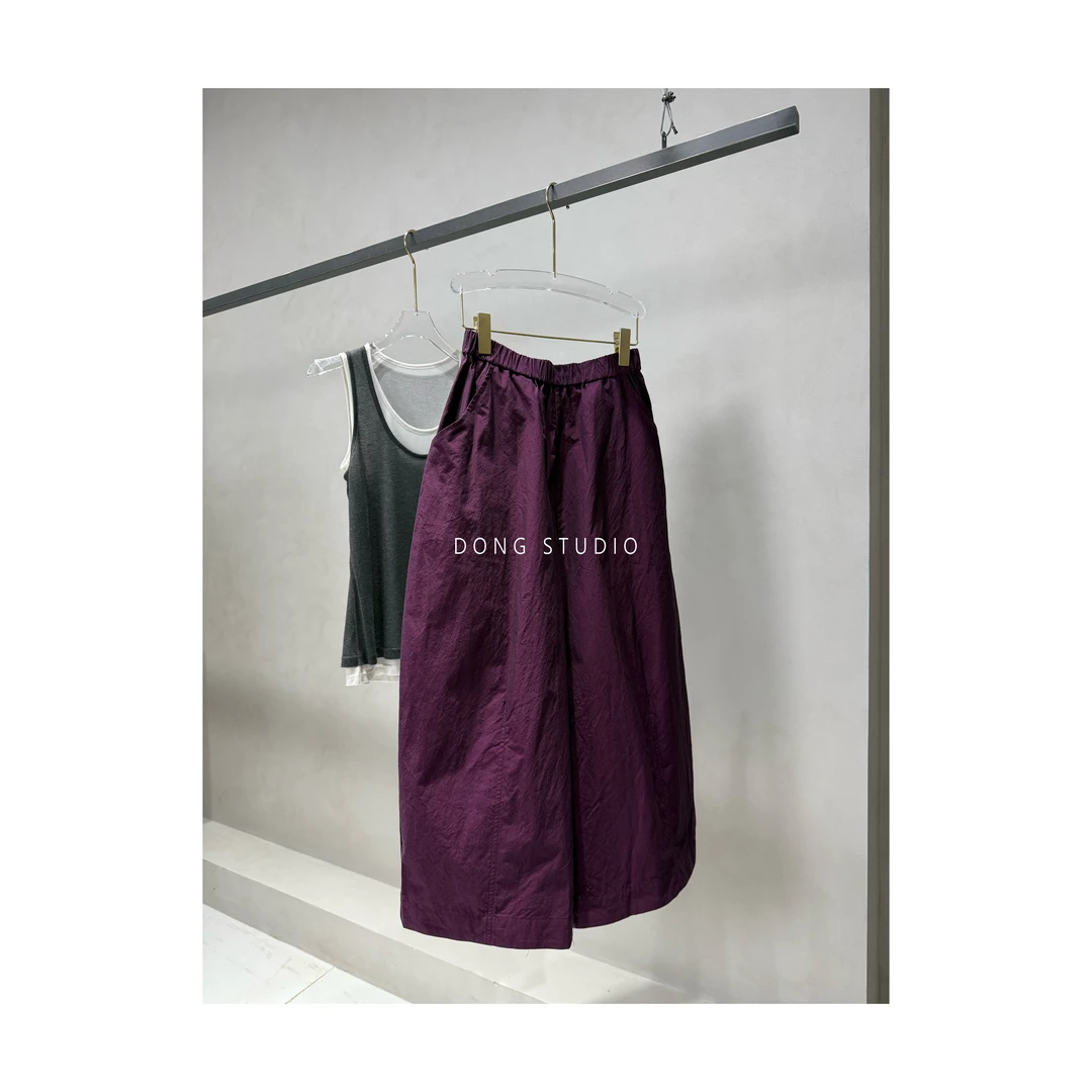 匹马棉9分阔腿文艺休闲裤J6566