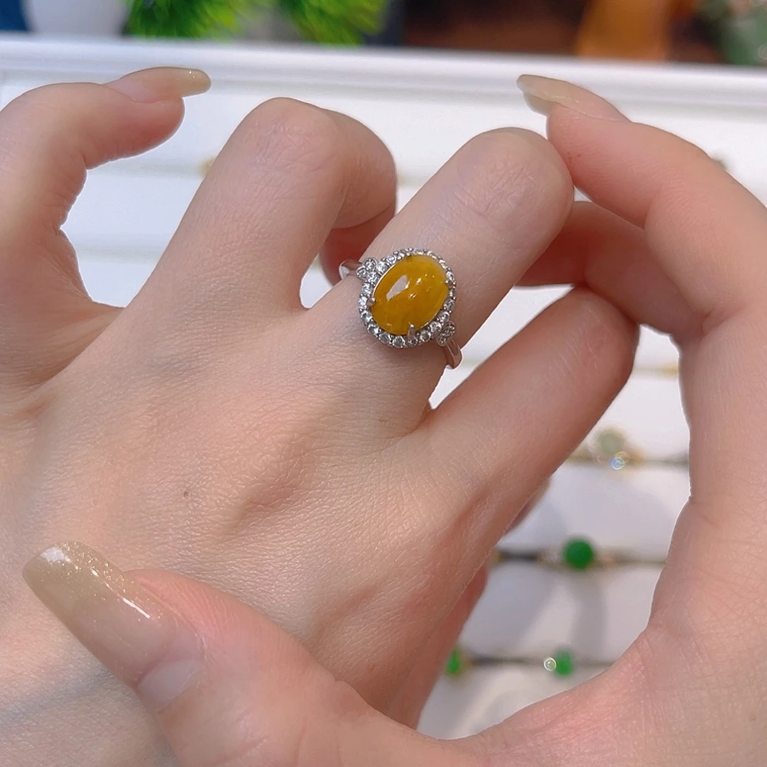 翡翠戒指银S925镶嵌我