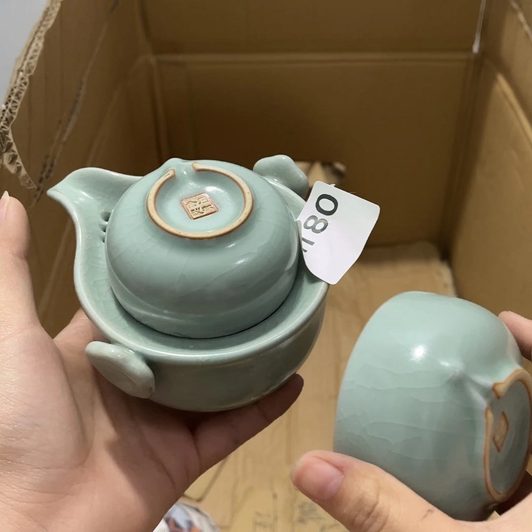 瓷片茶摆件工艺品摆件666