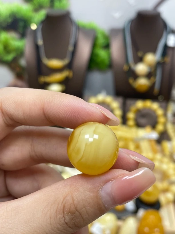 亿熙珠宝天然原矿琥珀蜜蜡单珠尺寸19.5mm