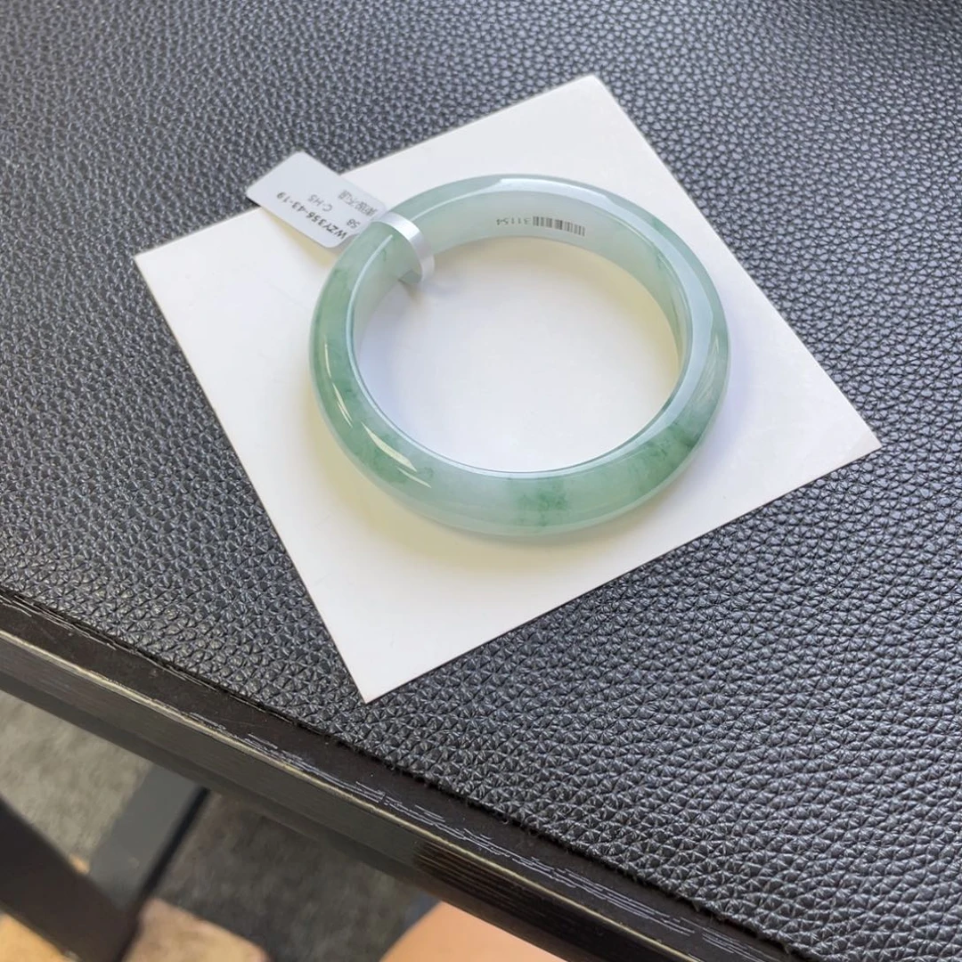 翡翠未镶嵌手镯翡翠手镯57.58圈飘花