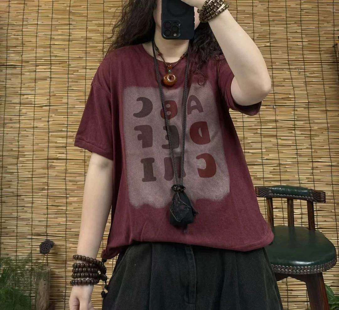 2502-2印字母T恤（长58，90-145斤）