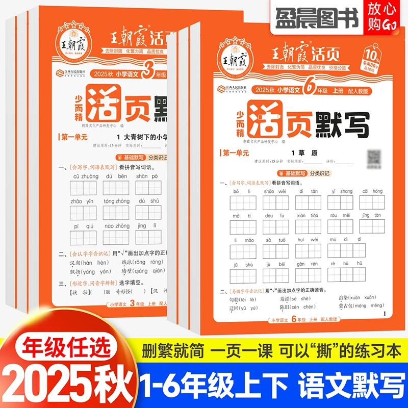 2025秋王朝霞活页默写一二三四五六年级上册下册语文字词句训练