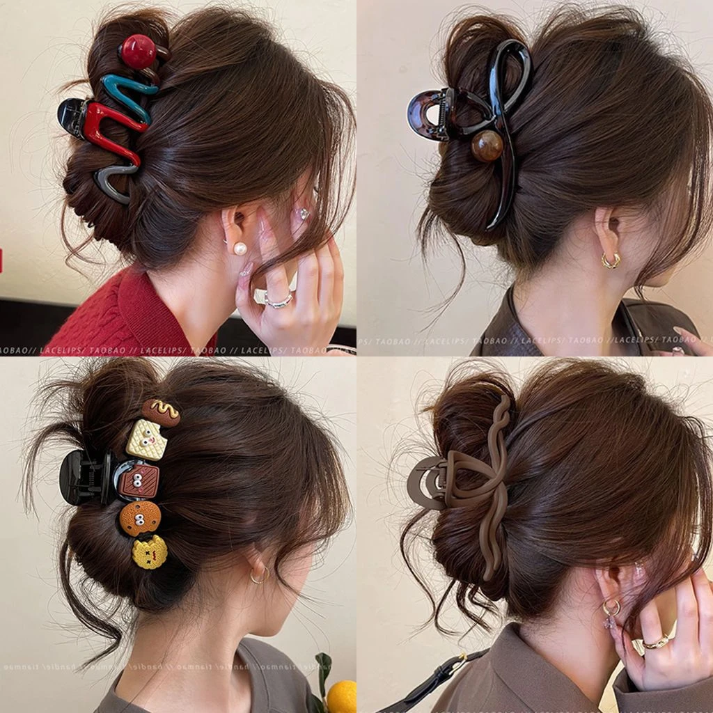 设计款波浪亮珠头发抓夹大号鲨鱼夹发夹女2025高级感夹子四季发饰