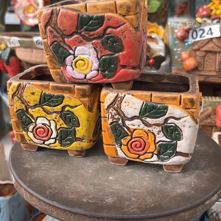 紫砂花盆粗陶材质多肉花盆