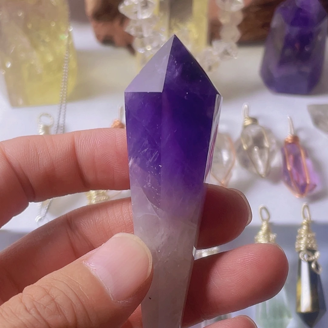 石材紫水晶权杖打磨件