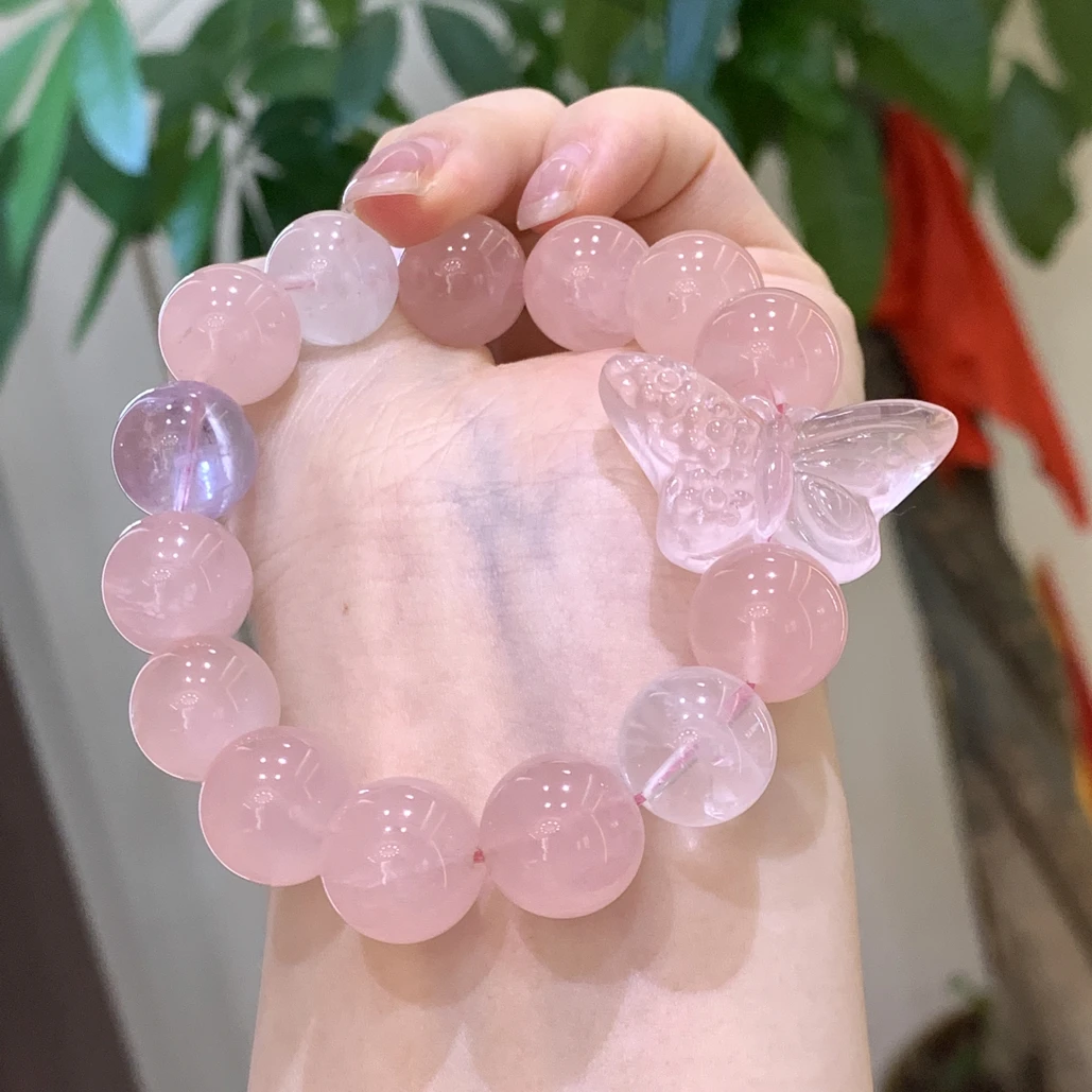 未镶嵌天然水晶手串仙女粉