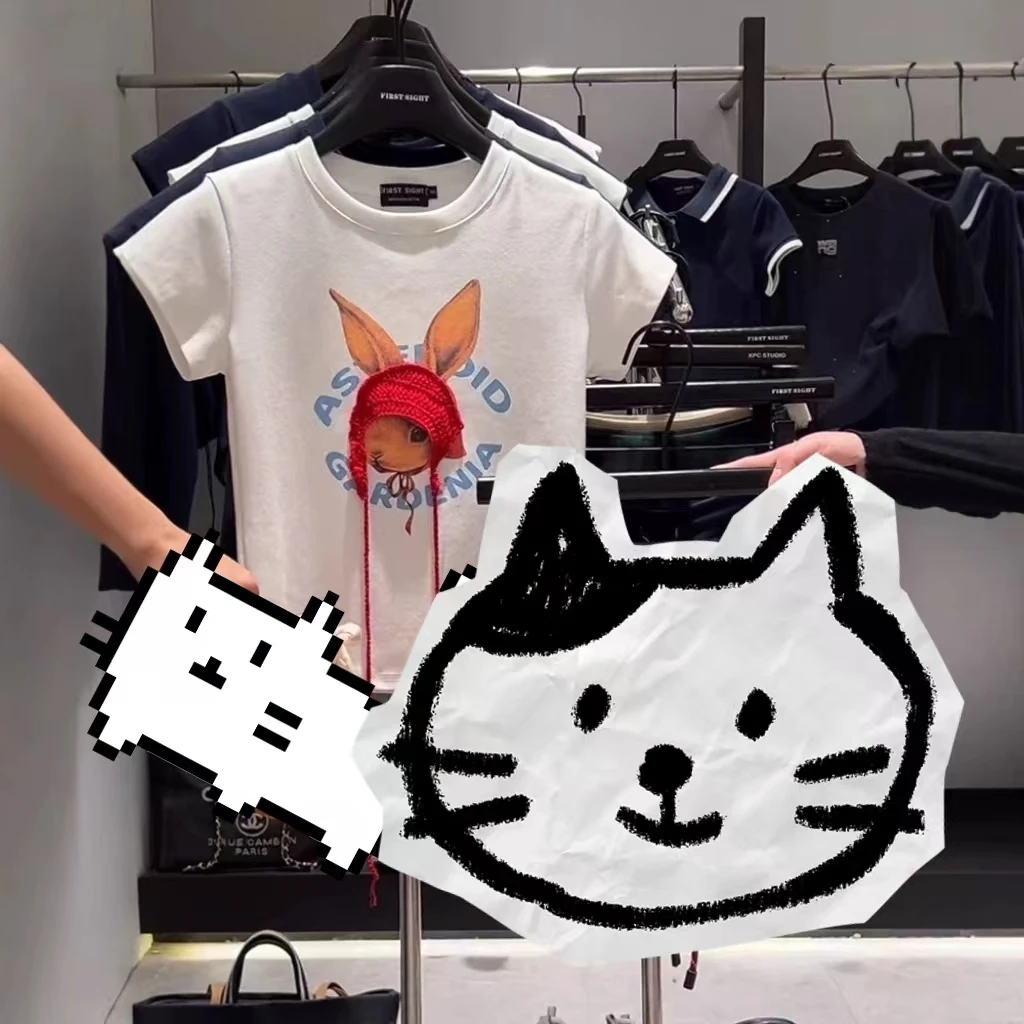 短袖圆领卡通风卡通修身型T恤休闲百搭时尚亲子潮流韩版夏季