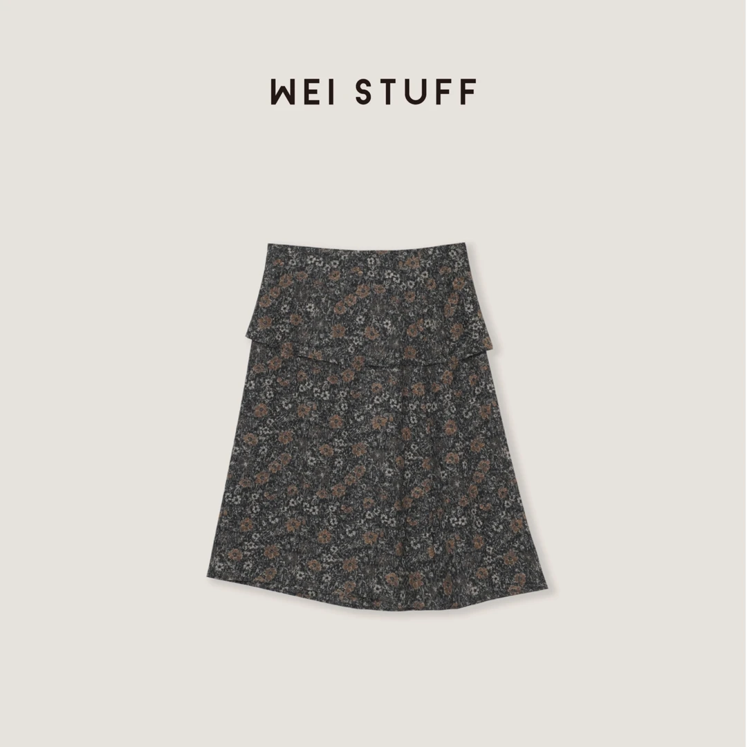 WEI STUFF ”迷醉森林“ 时尚高腰女士不规则碎花半裙 9611 .