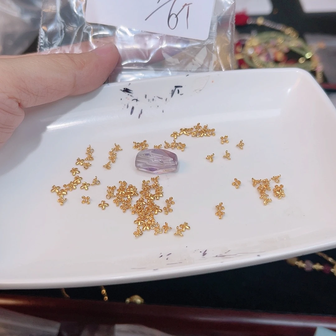 紫晶珠宝半成品银S925镀金镶嵌151