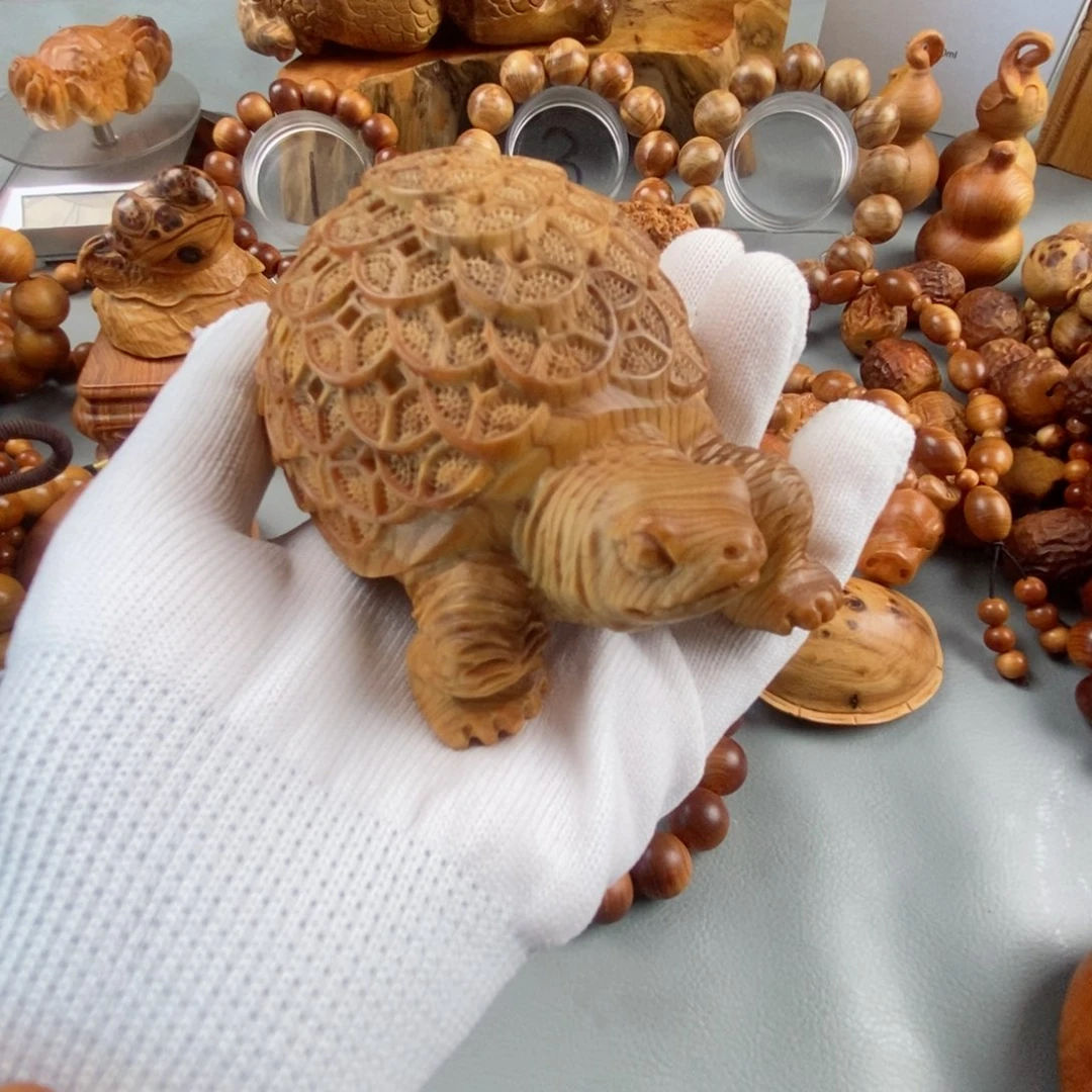 柏木（崖柏）无事牌铜钱龟