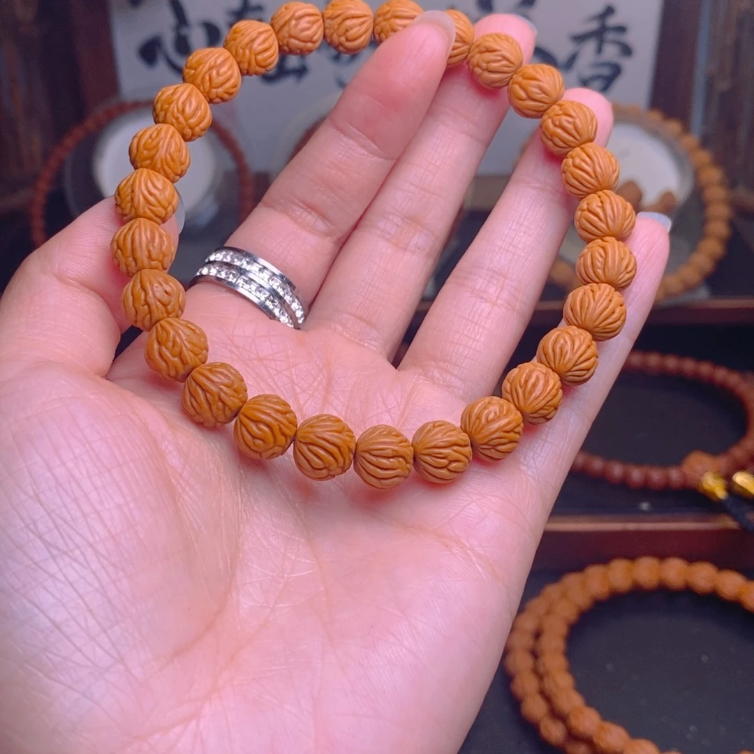 桃核手串龙文桃核