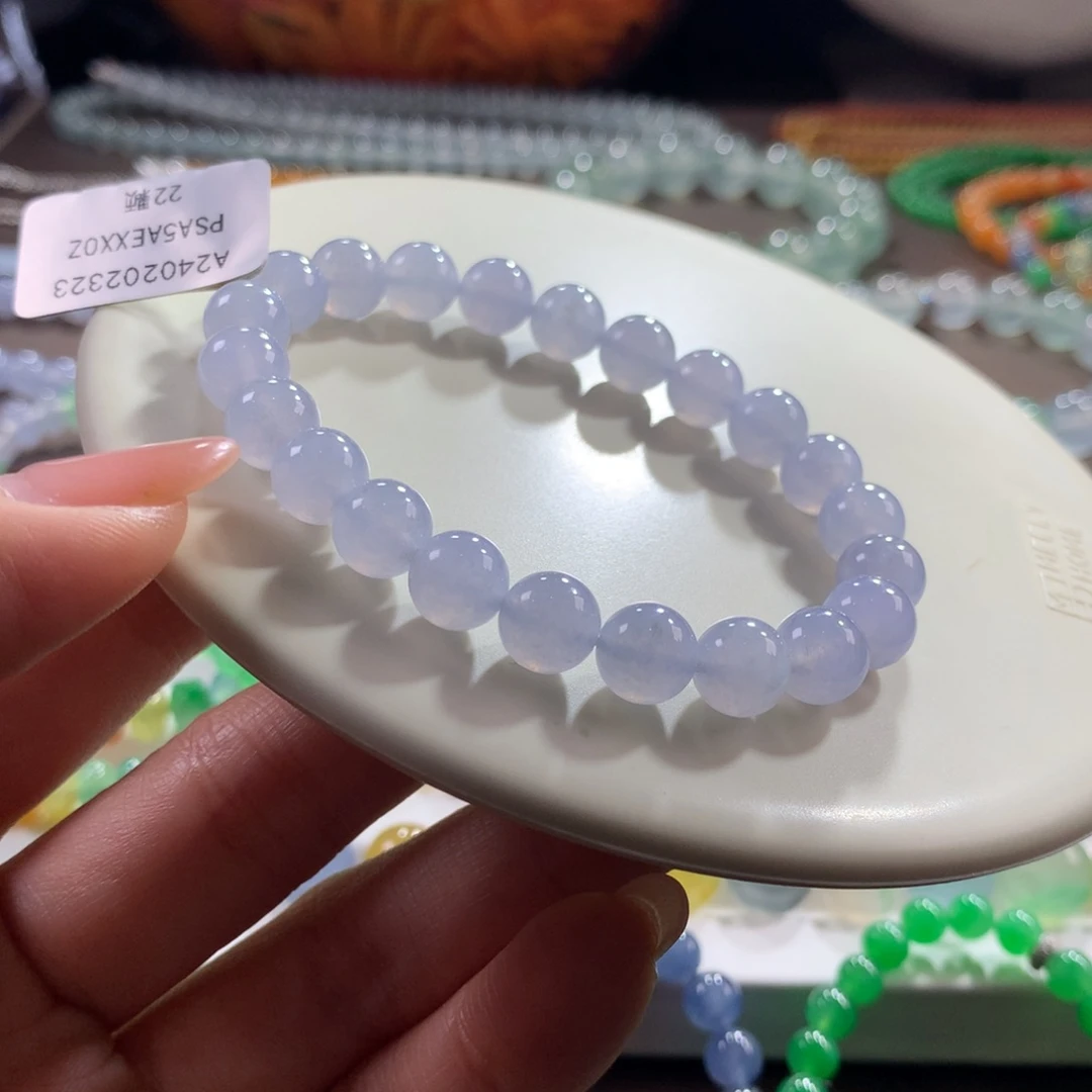 翡翠未镶嵌颈饰胶润梦幻紫卡8