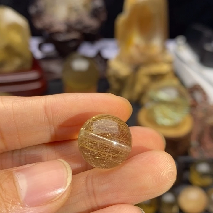 水晶珠宝半成品未镶嵌丁*玥金发晶球