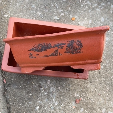 紫砂宜兴紫砂花盆26+26红马槽