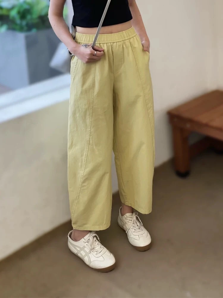 2503时尚冰爽顺滑哈伦女裤夏薄透气休闲运动直筒九分奶奶裤萝卜裤