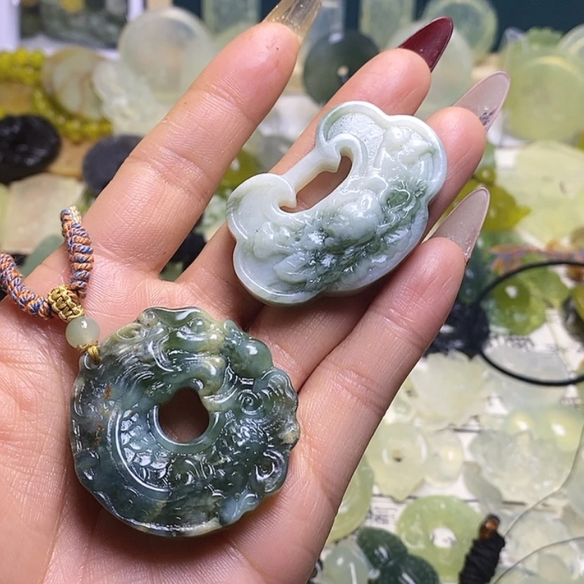 【闪购商品】蛇纹石玉颈饰未镶嵌后***雨