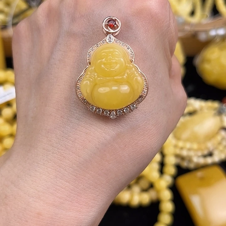 琥珀银S925镶嵌颈饰琥珀