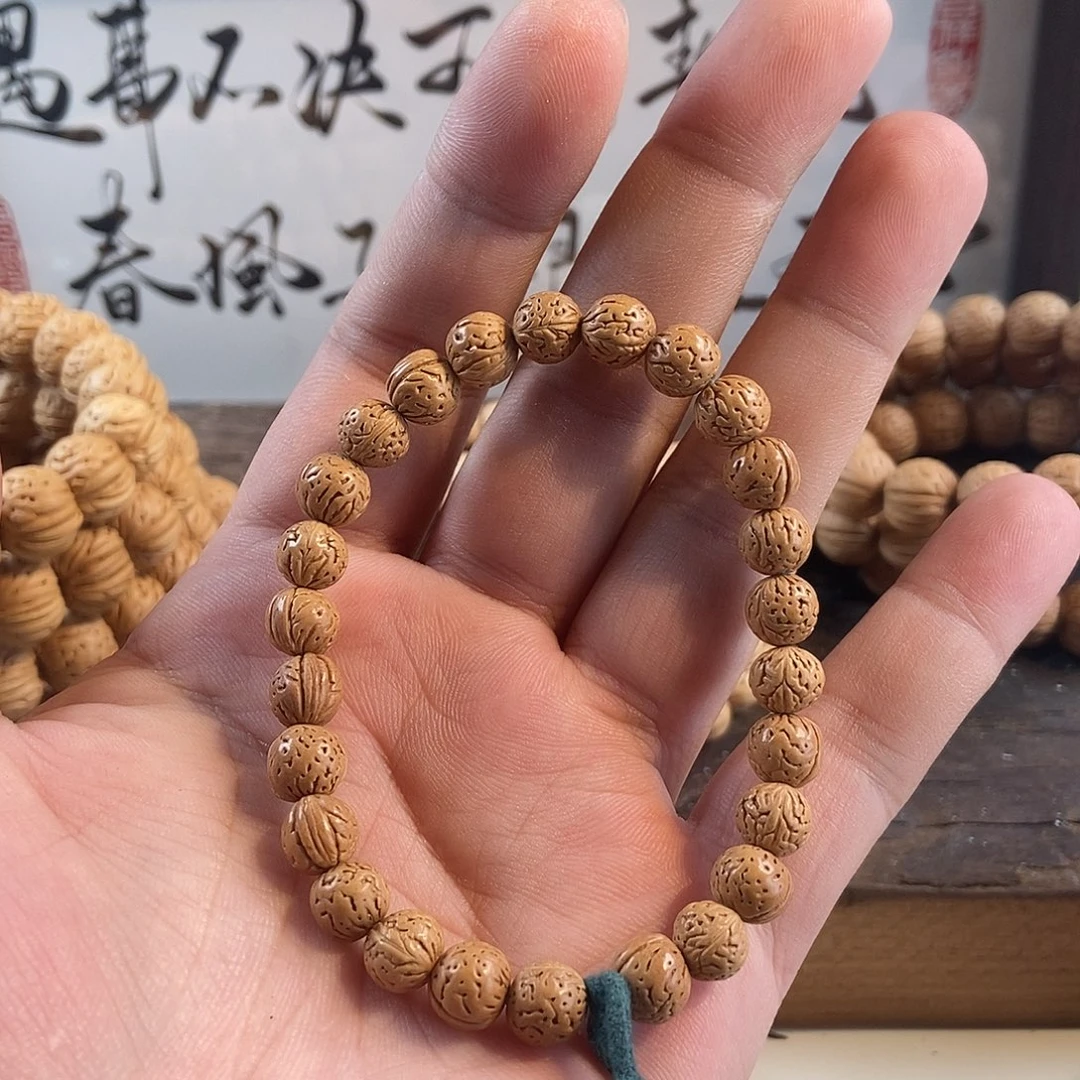 大***白桃核吊坠桃核手串