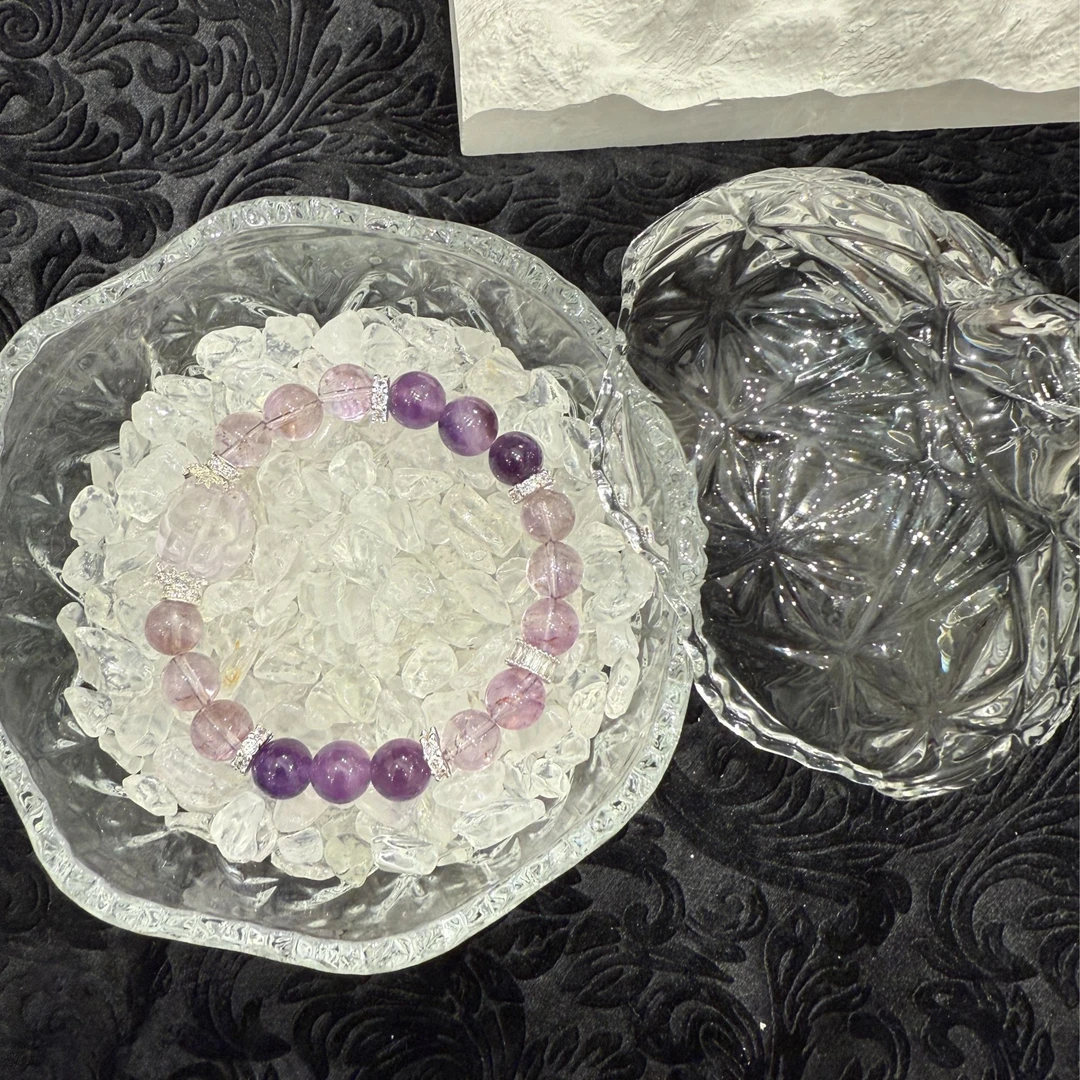 【媚狐蔷薇】玻利维亚天然乌拉圭紫水晶女款手串单圈2024新款