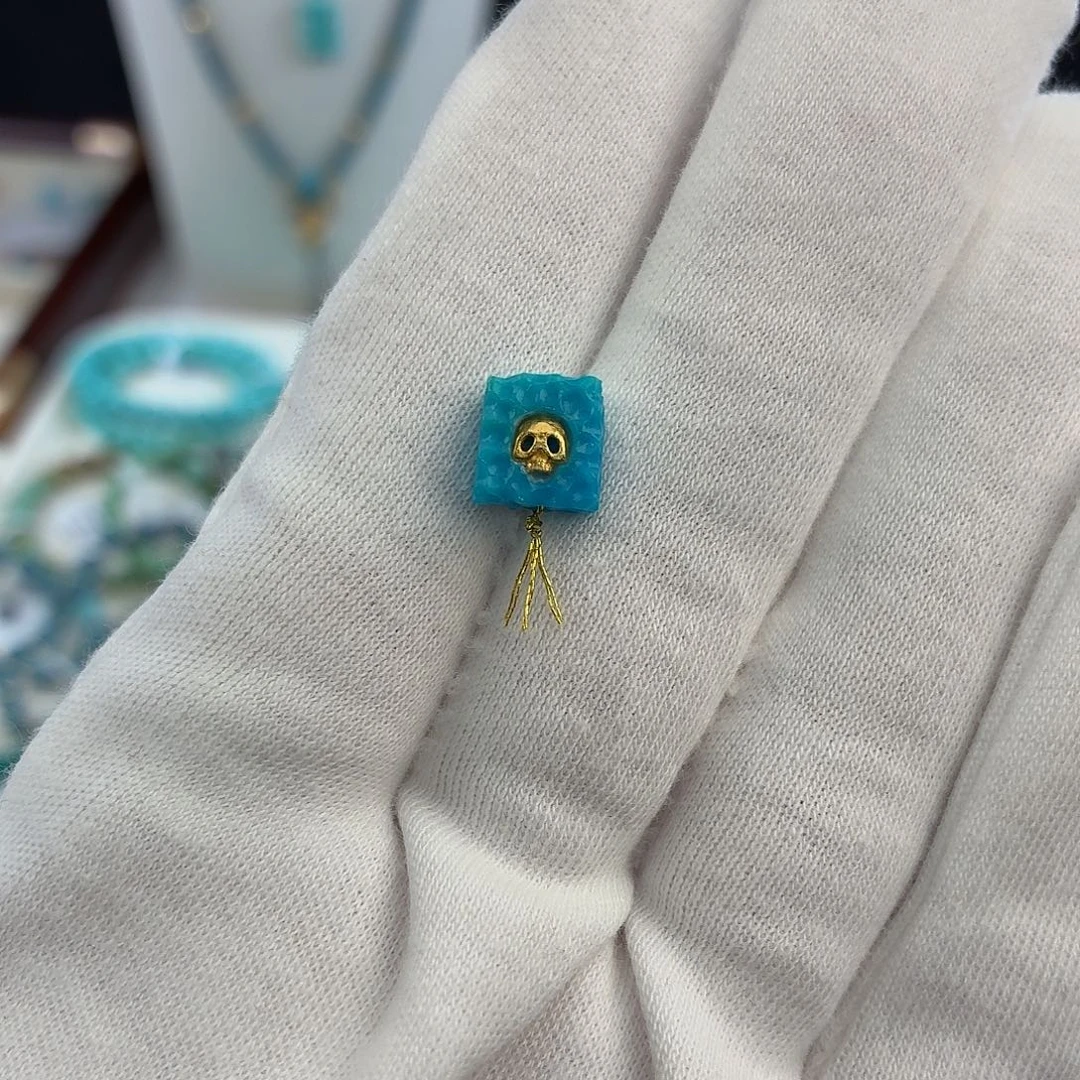 绿松石未镶嵌配饰8×8×5mm