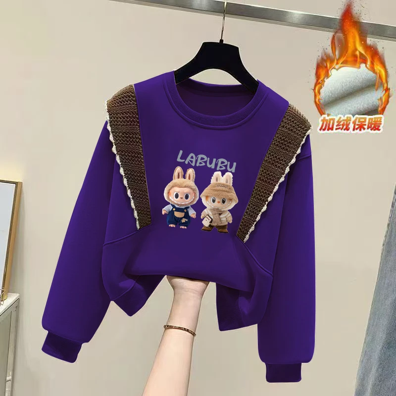 长袖卫衣秋冬季春秋女童新款童装圆领儿童上衣中大童洋气休闲女孩