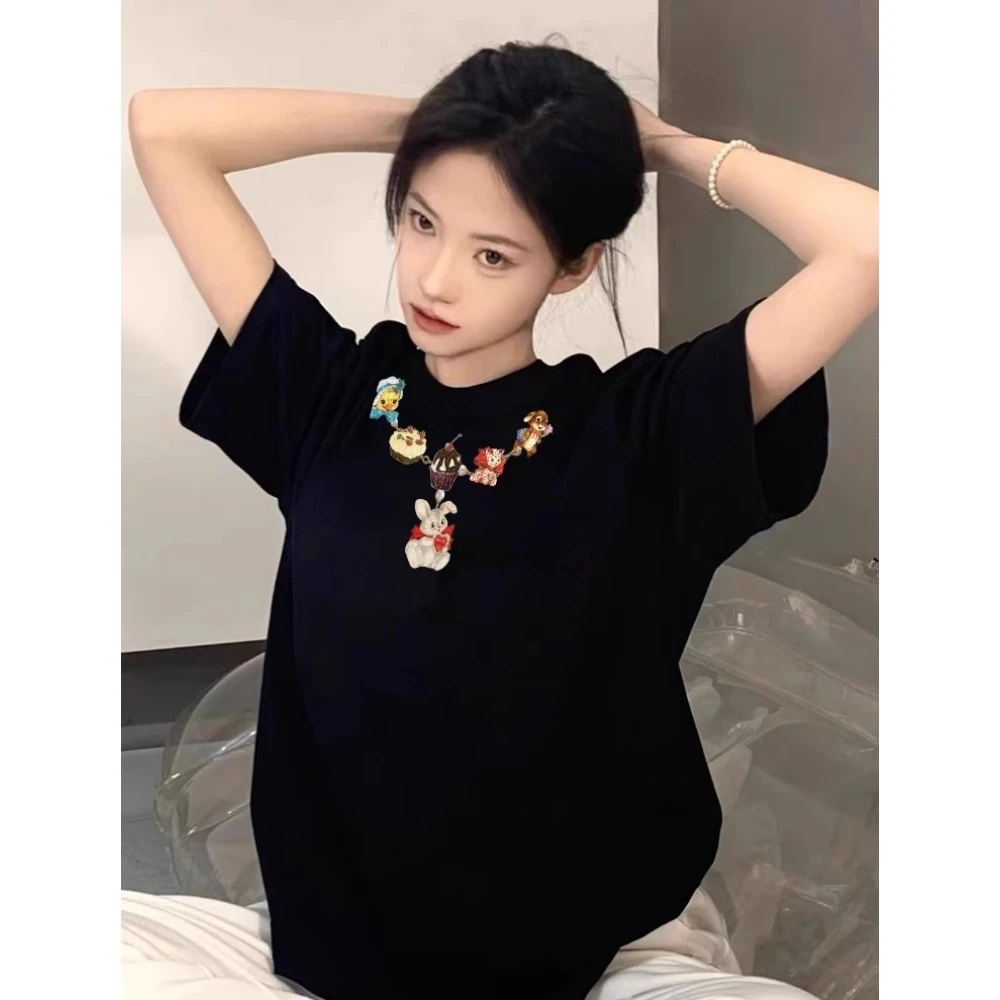 【匡宁】DY11美式潮牌重磅260G纯棉重工印花夏短袖T恤宽松上衣男女