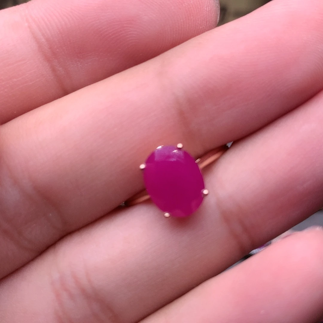 红宝石戒指银S925镶嵌