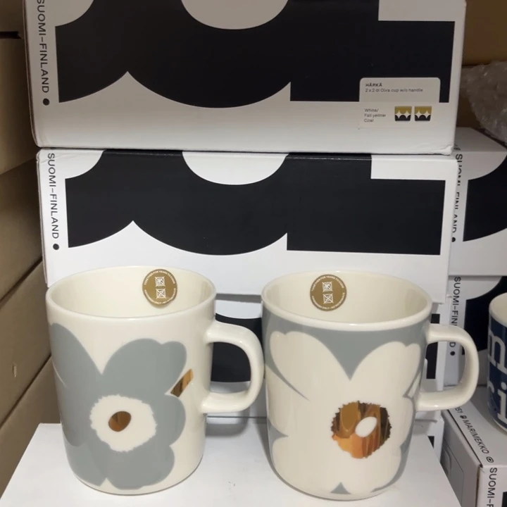 marimekko灰金对杯马克250ml