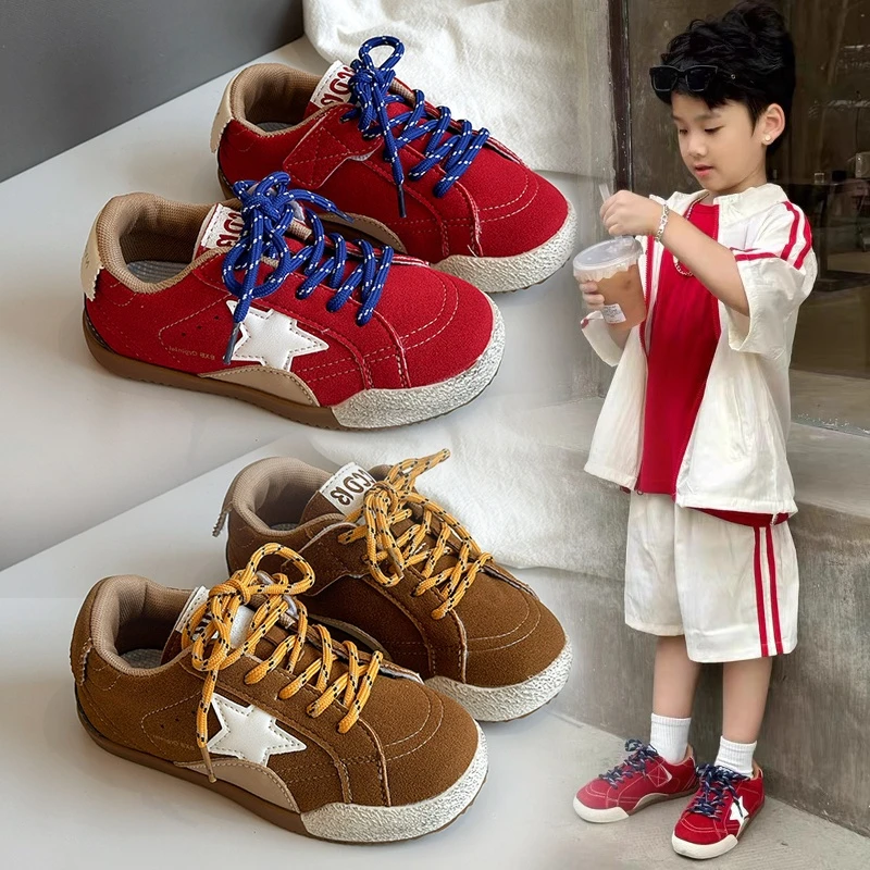 ABC儿童板鞋2025春秋新款男童时尚星星休闲鞋防滑软底女童运动鞋