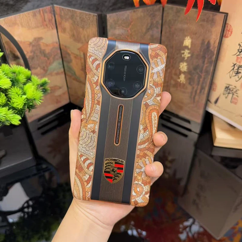 适用华为Mate40rs手机壳新款电镀时尚腰果花保护壳40rs全包防摔