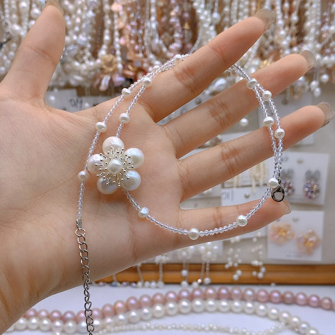 银S925镶嵌淡水珍珠发饰