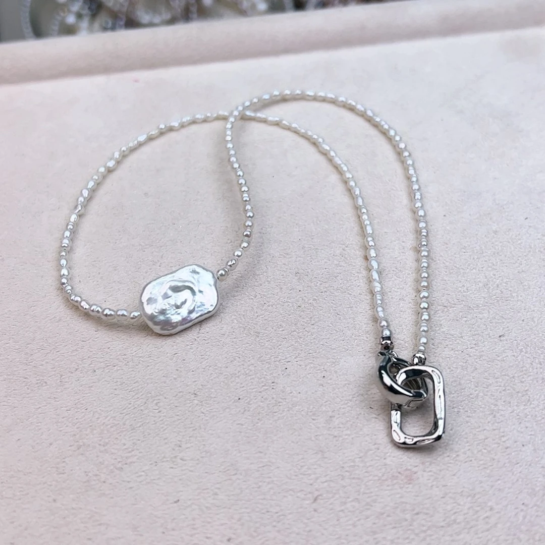 淡水珍珠颈饰银S925镶嵌