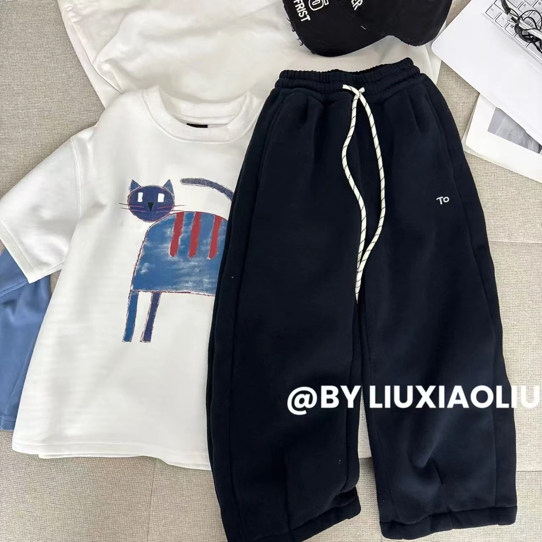 杭州六小六正版BY LIUXIAOLIU秋冬季儿童加绒卫裤17776
