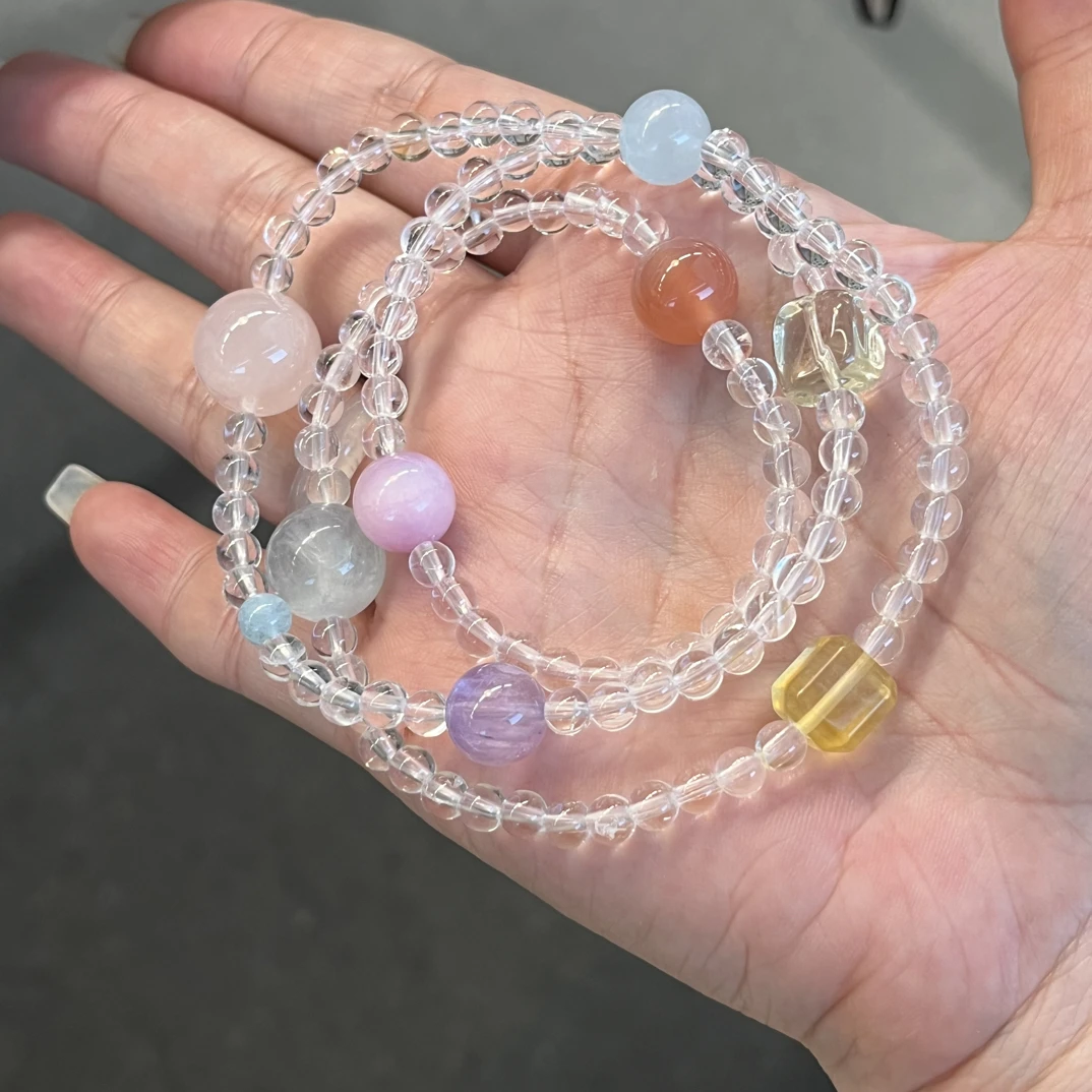 白水晶海蓝宝紫锂辉多宝三圈(no退no换